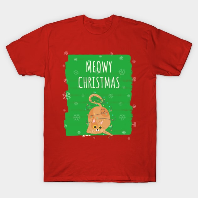 Kitten Christmas T-Shirt by MadeBySerif